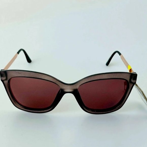 SG00284 Foster Grant Polarized Maxblock Rose Gold Cat-Eye Matte Brown Womens - Picture 1 of 8